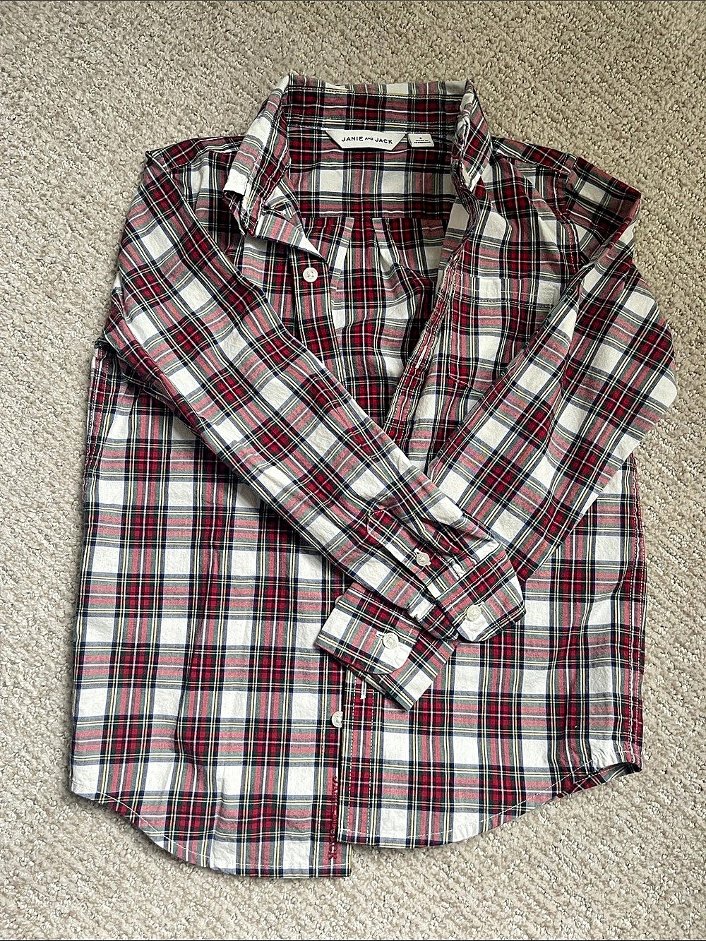 Janie and Jack Plaid Button Down Shirt